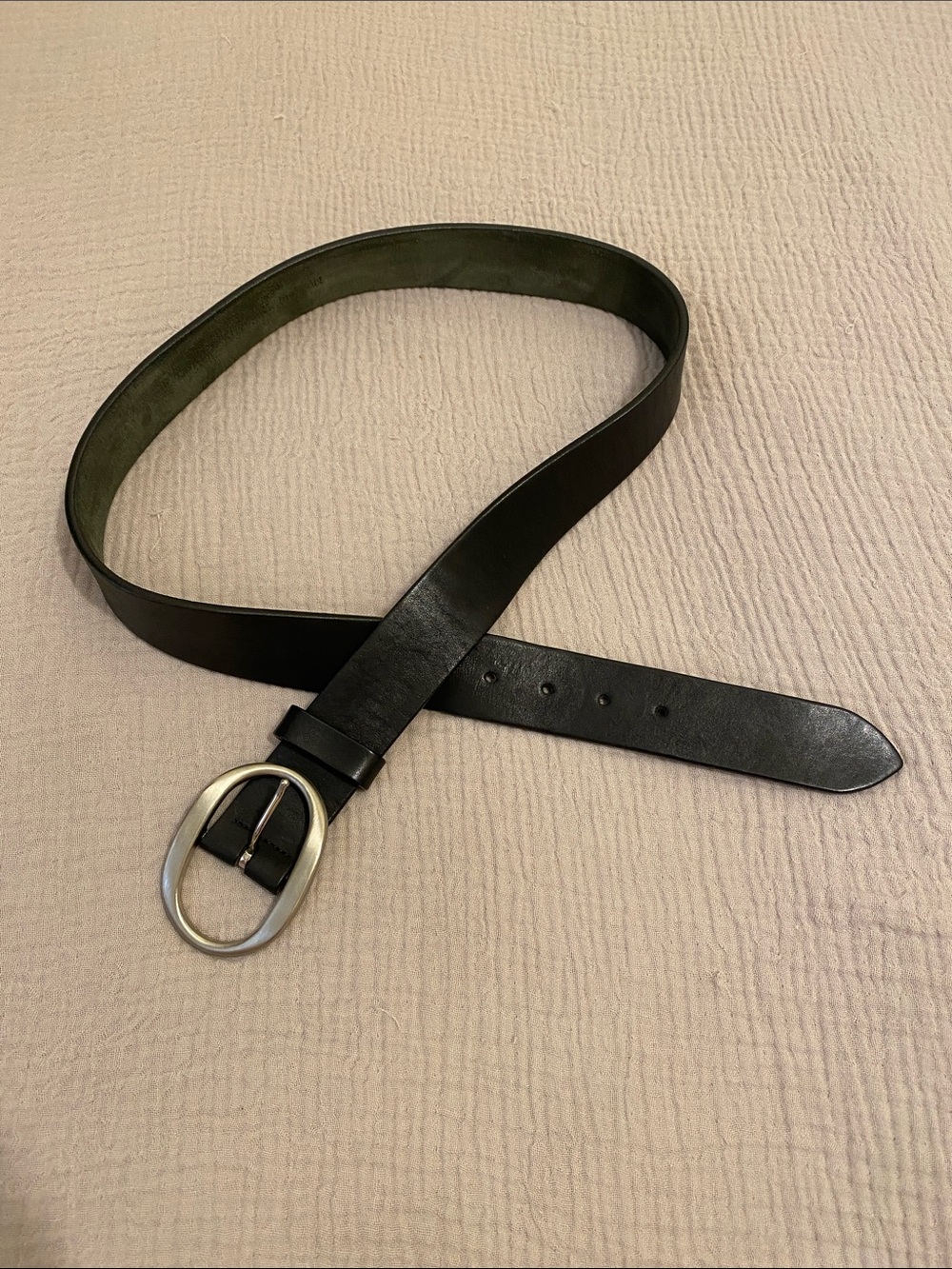 Zegna Sport black leather belt . Made in Italy .
